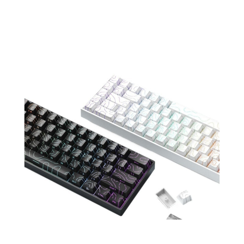 لوحة مفاتيح كمبيوتر مكتبية محمولة سلكية RGB مزودة بمفاتيح تشغيل، مناسبة للألعاب