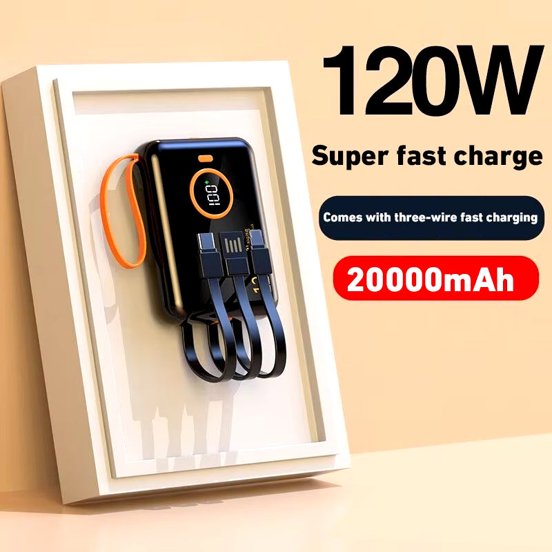 Lenovo High Capacity Fast Charging Portable Power Bank 120W 50000Mah 