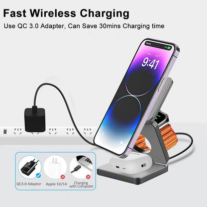 3 in 1 Foldable Magnetic Wireless Charging Station for Iphone - Zyver