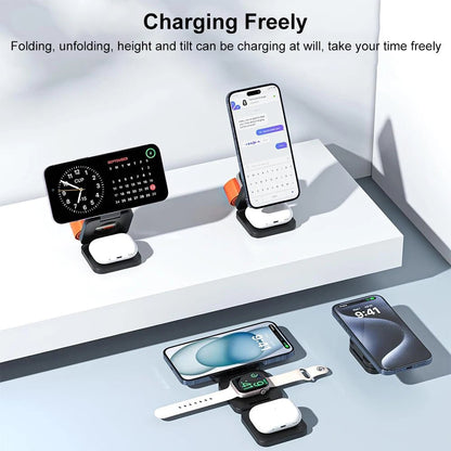 3 in 1 Foldable Magnetic Wireless Charging Station for Iphone - Zyver