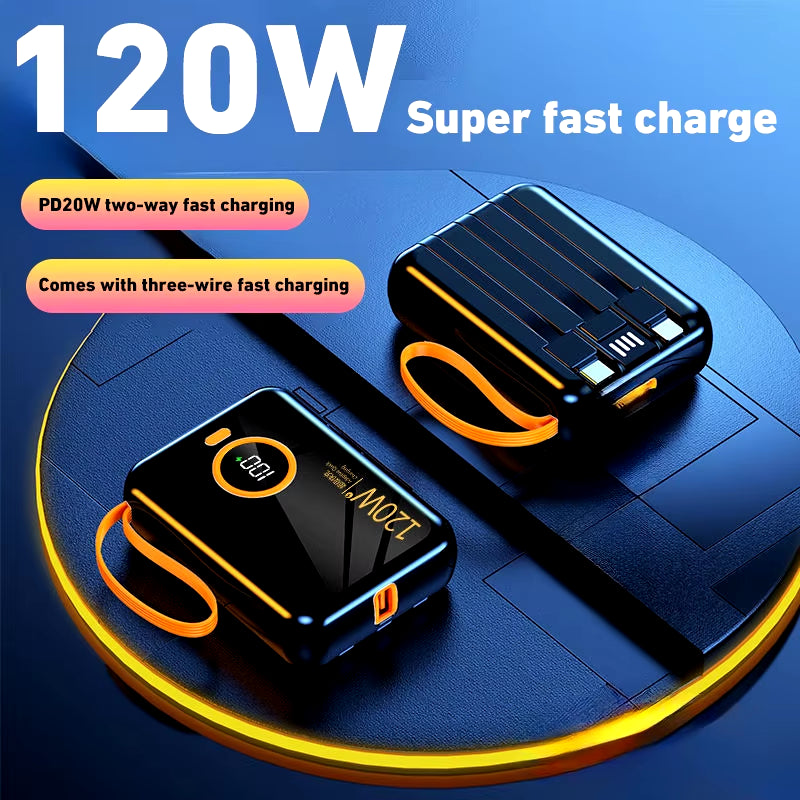 Lenovo High Capacity Fast Charging Portable Power Bank 120W 50000Mah 