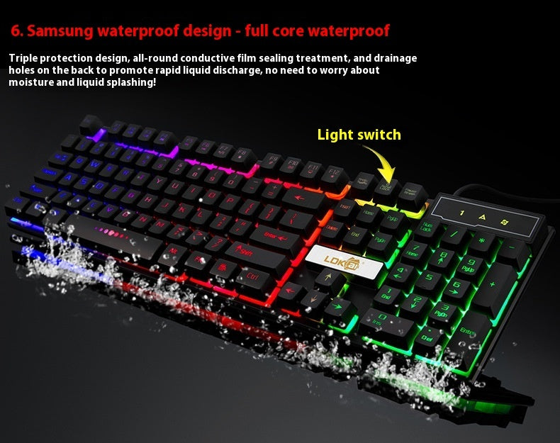 Gaming Keyboard Glowing Wired